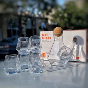 پارچ لیوان شش ضلعی برند Deli Glass