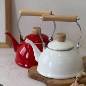 کتری لعابی دسته بامبو ۱.۵ لیتری