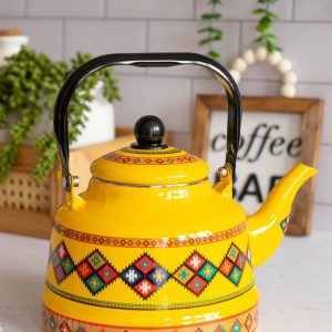 کتری لعابی طرح مراکشی