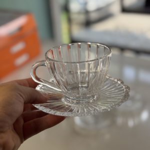 فنجان نعلبکی طرح کل دلی گلس کد ۰۵۲c
