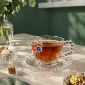 فنجان نعلبکی دسته مرواریدی